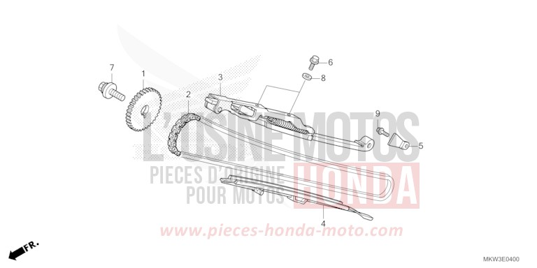 CHAINE A CAMES/TENDEUR de NC750X "Méca" GLINT WAVE BLUE METALLIC (B197) 2021
